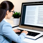 **

A young professional, fully clothed in modest business attire, is sitting at a brightly lit desk, reviewing a digital glossary on a tablet. The tablet displays neatly organized terms and definitions. Books and a laptop are on the desk. The background shows a modern, organized home office with plants. Safe for work, appropriate content, professional environment, perfect anatomy, natural proportions, family-friendly.

**